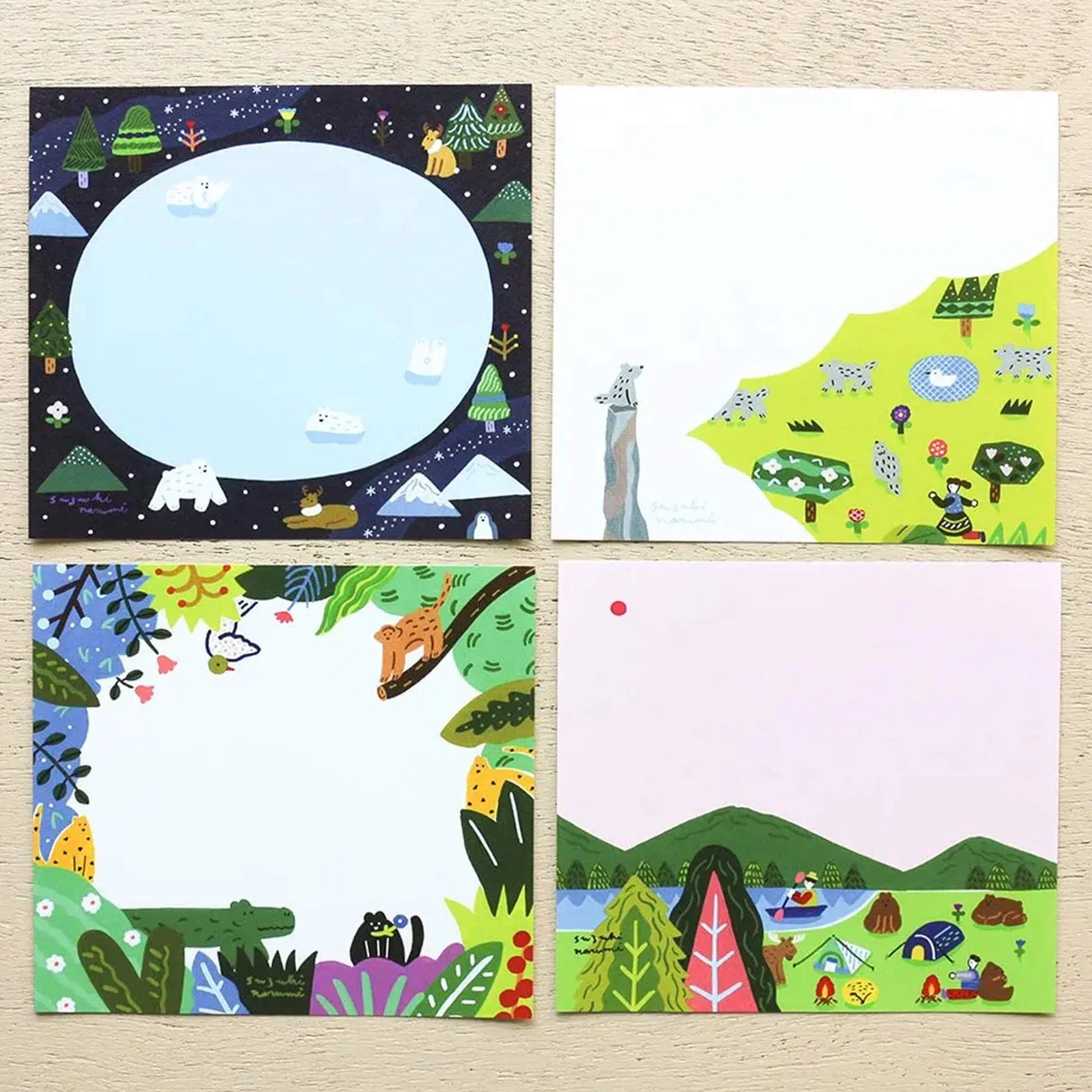 Animal Scenes Block Memo Pad - Cozyca x Narumi Suzuki