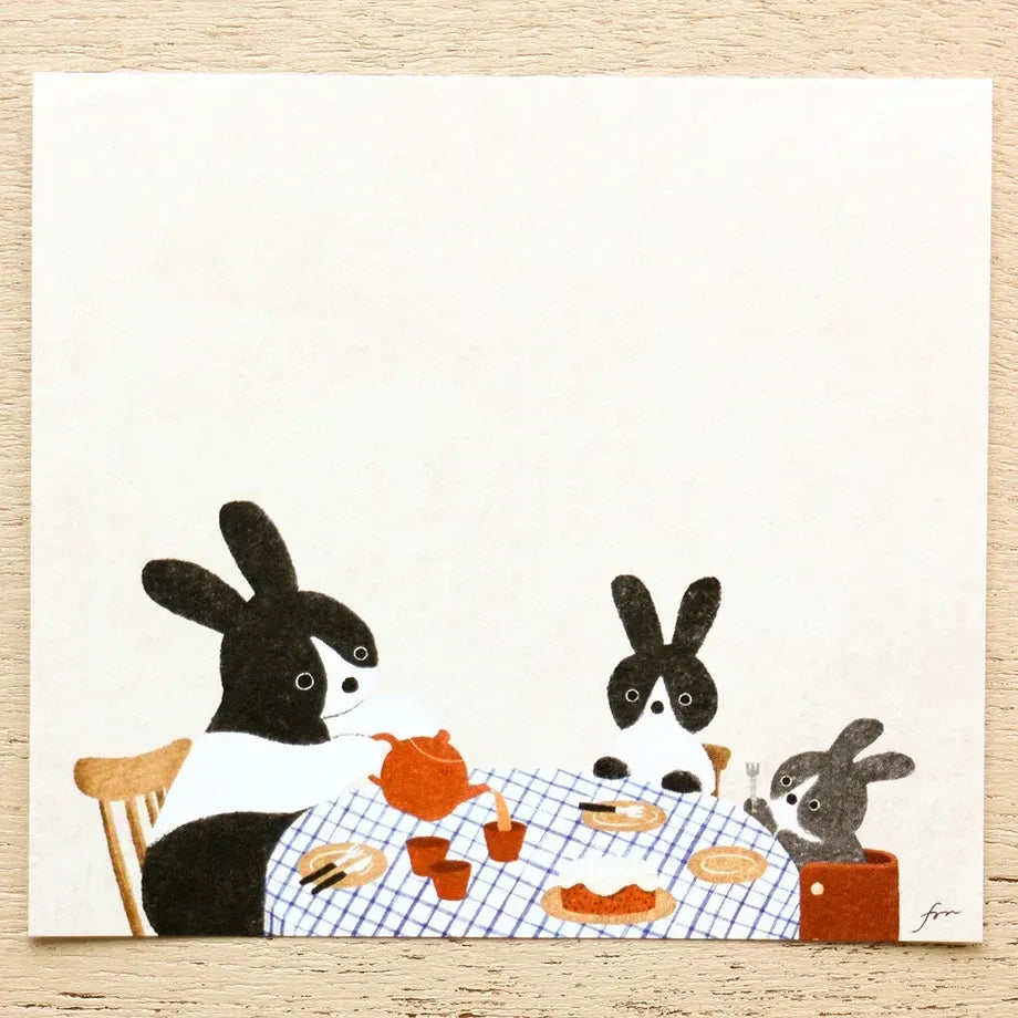 Animal's Tea Time Block Memo Pad - Cozyca x Mariko Fukuoka