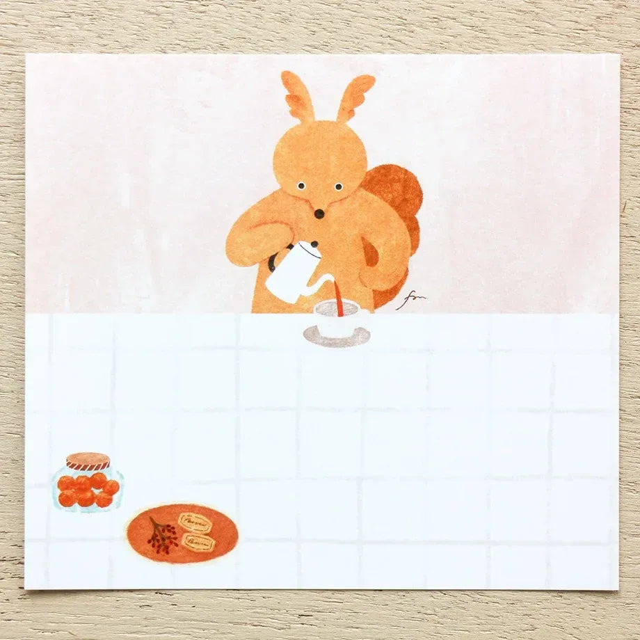 Animal's Tea Time Block Memo Pad - Cozyca x Mariko Fukuoka