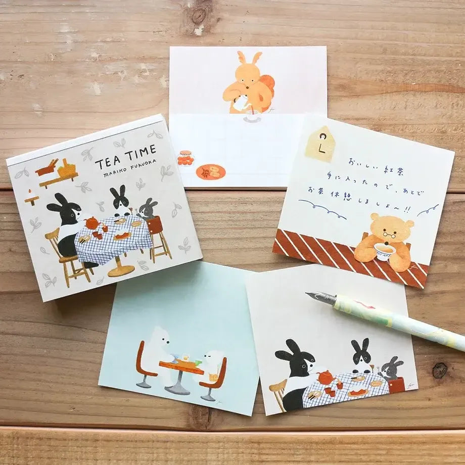 Animal's Tea Time Block Memo Pad - Cozyca x Mariko Fukuoka