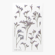Misty Blue Sea Lavender Pressed Flower Sticker Sheet