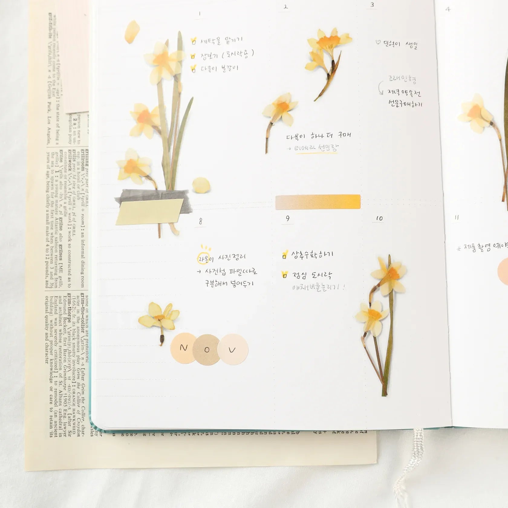 Narcissus Pressed Flower Sticker Sheet