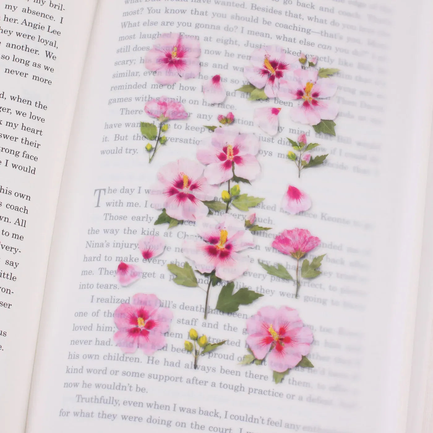 Rose of Sharon Pressed Flower Sticker Sheet