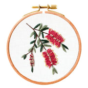 Red Bottlebrush Embroidery Kit