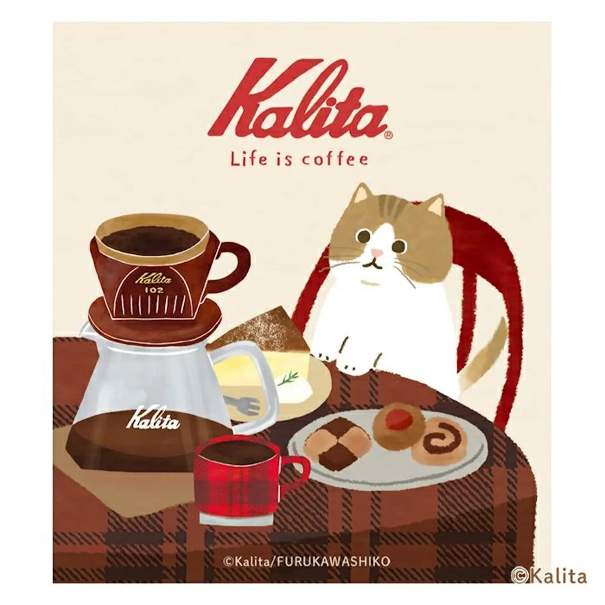 Cat, Cakes & Brown Coffee Memo Pad - Furukawa x Kalita