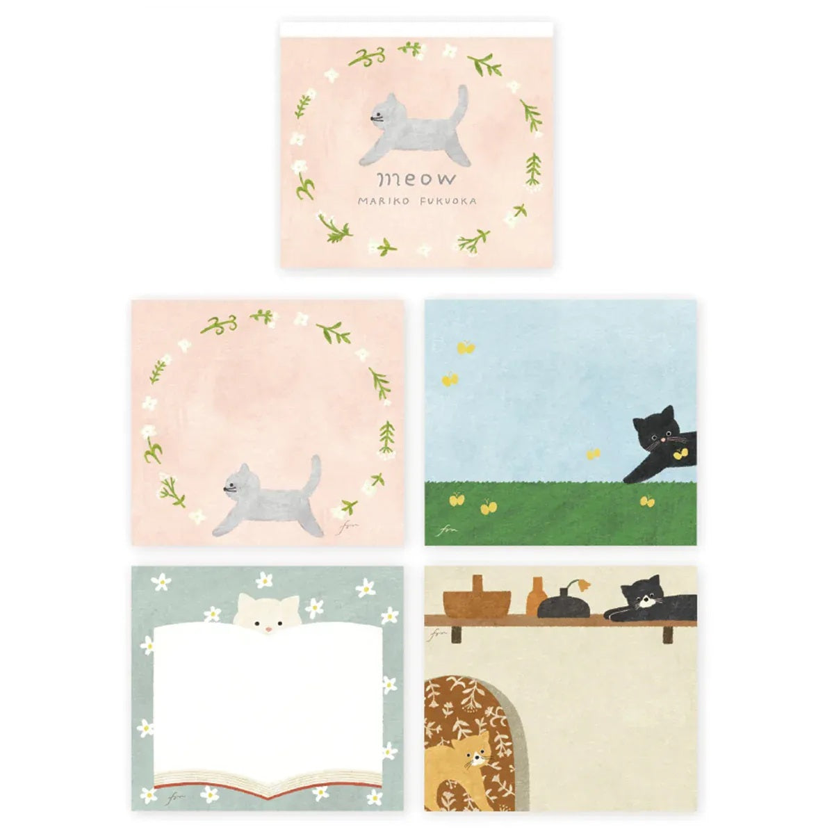 Cats Meow Block Memo Pad - Cozyca x Mariko Fukuoka