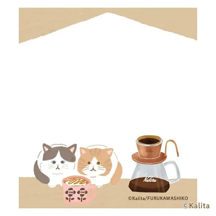 Cats, Records & Caramel Coffee Memo Pad - Furukawa x Kalita