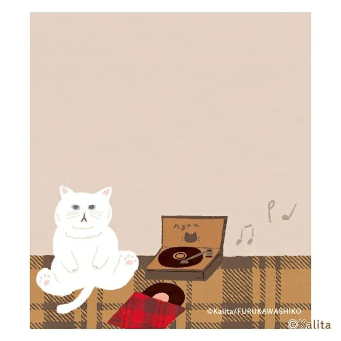Cats, Records & Caramel Coffee Memo Pad - Furukawa x Kalita