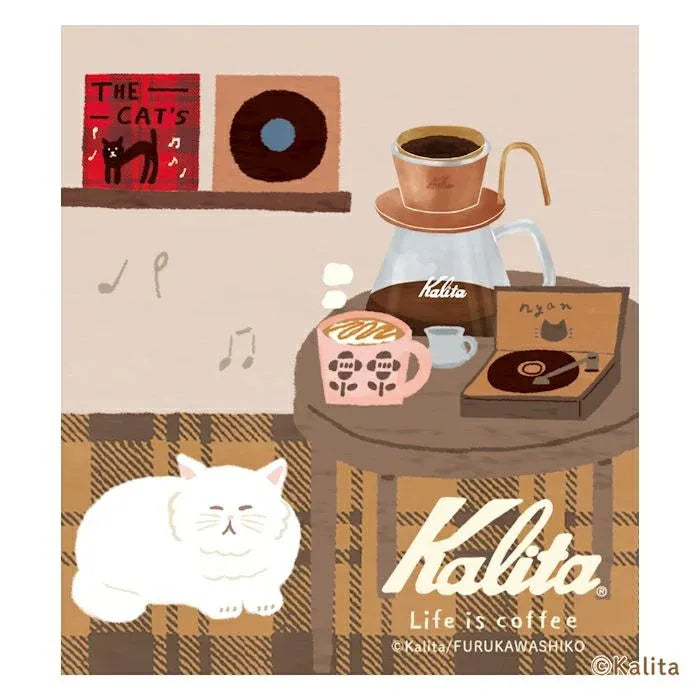 Cats, Records & Caramel Coffee Memo Pad - Furukawa x Kalita