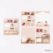 Cats, Records & Caramel Coffee Memo Pad - Furukawa x Kalita