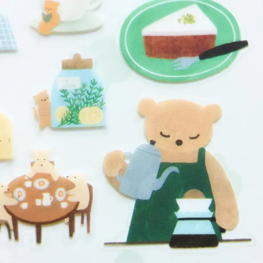 Cozy Tea Time Transparent Sticker Sheet - Cozyca x Mariko Fukuoka