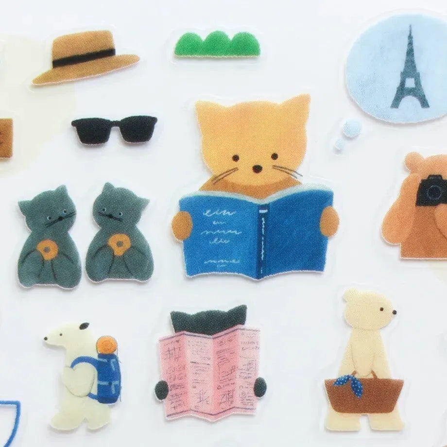 Let's Go On A Trip Transparent Sticker Sheet - Cozyca x Mariko Fukuoka