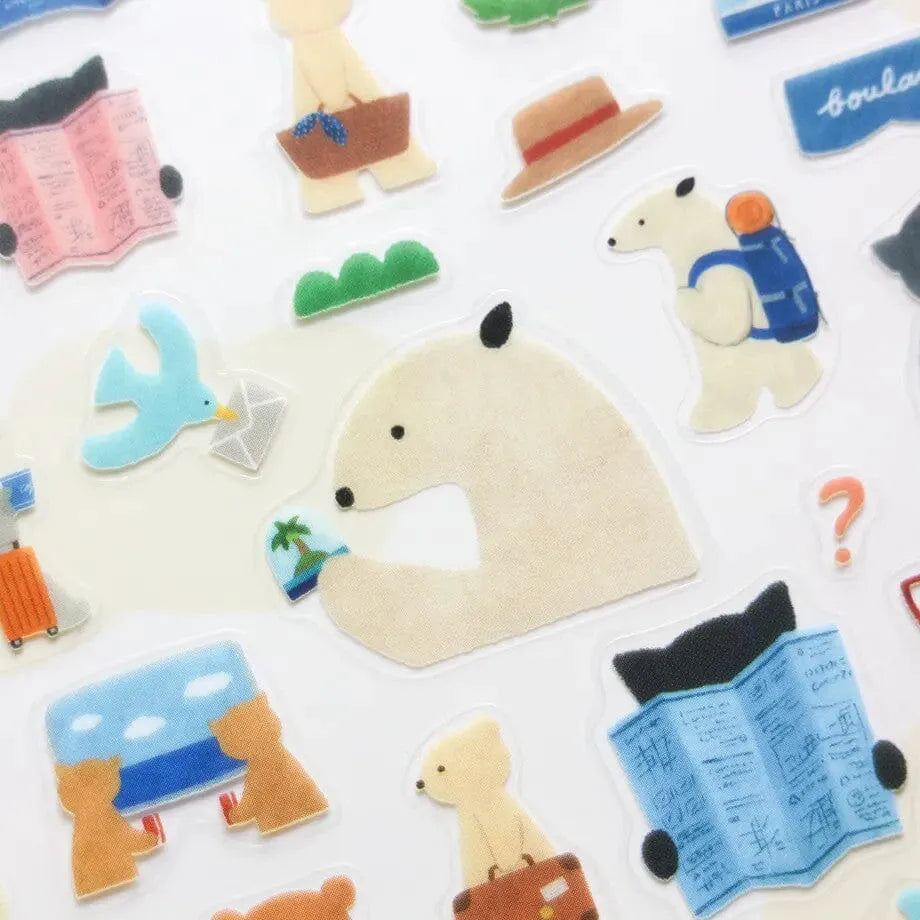 Let's Go On A Trip Transparent Sticker Sheet - Cozyca x Mariko Fukuoka