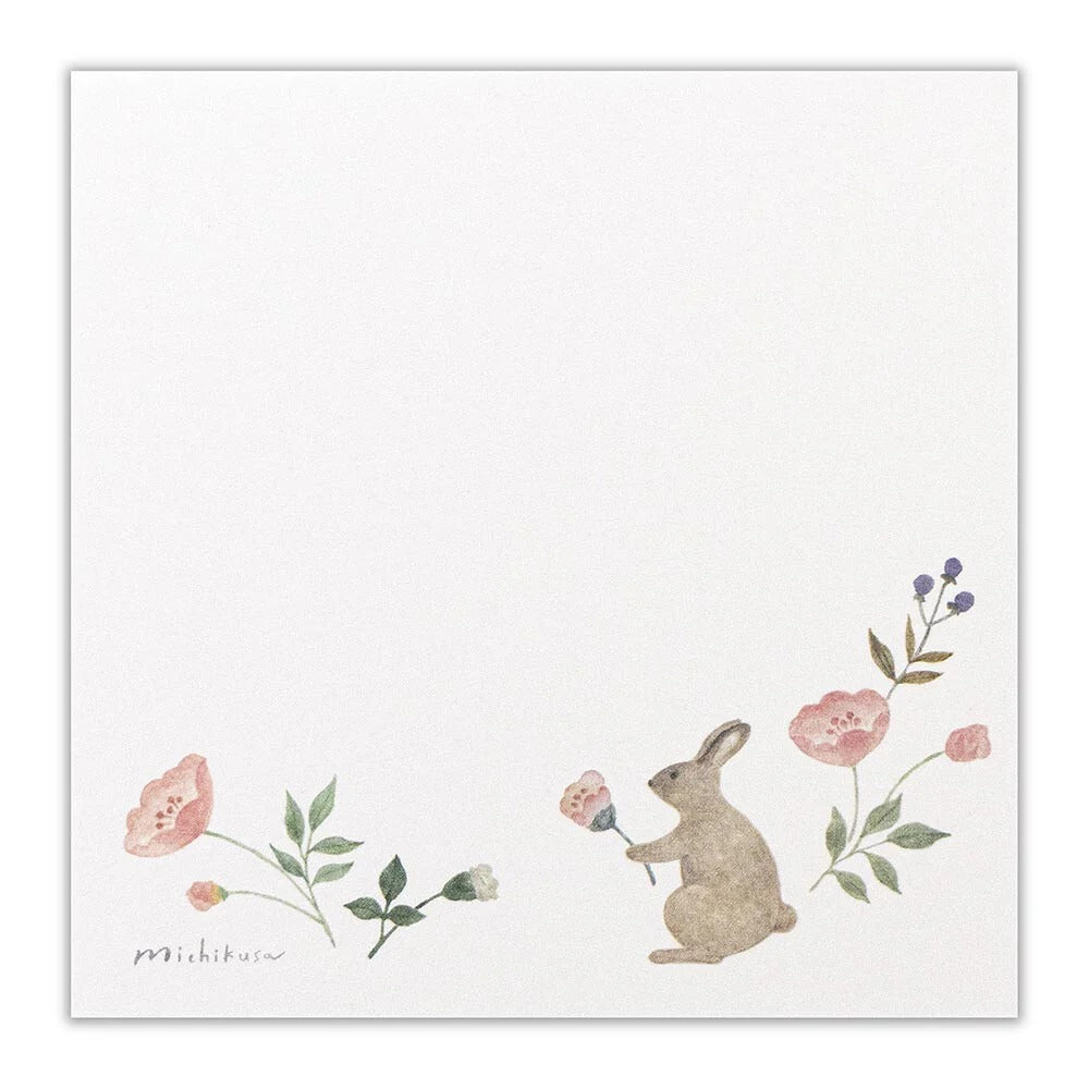Floral Petals & Bunny Memo Note Pad