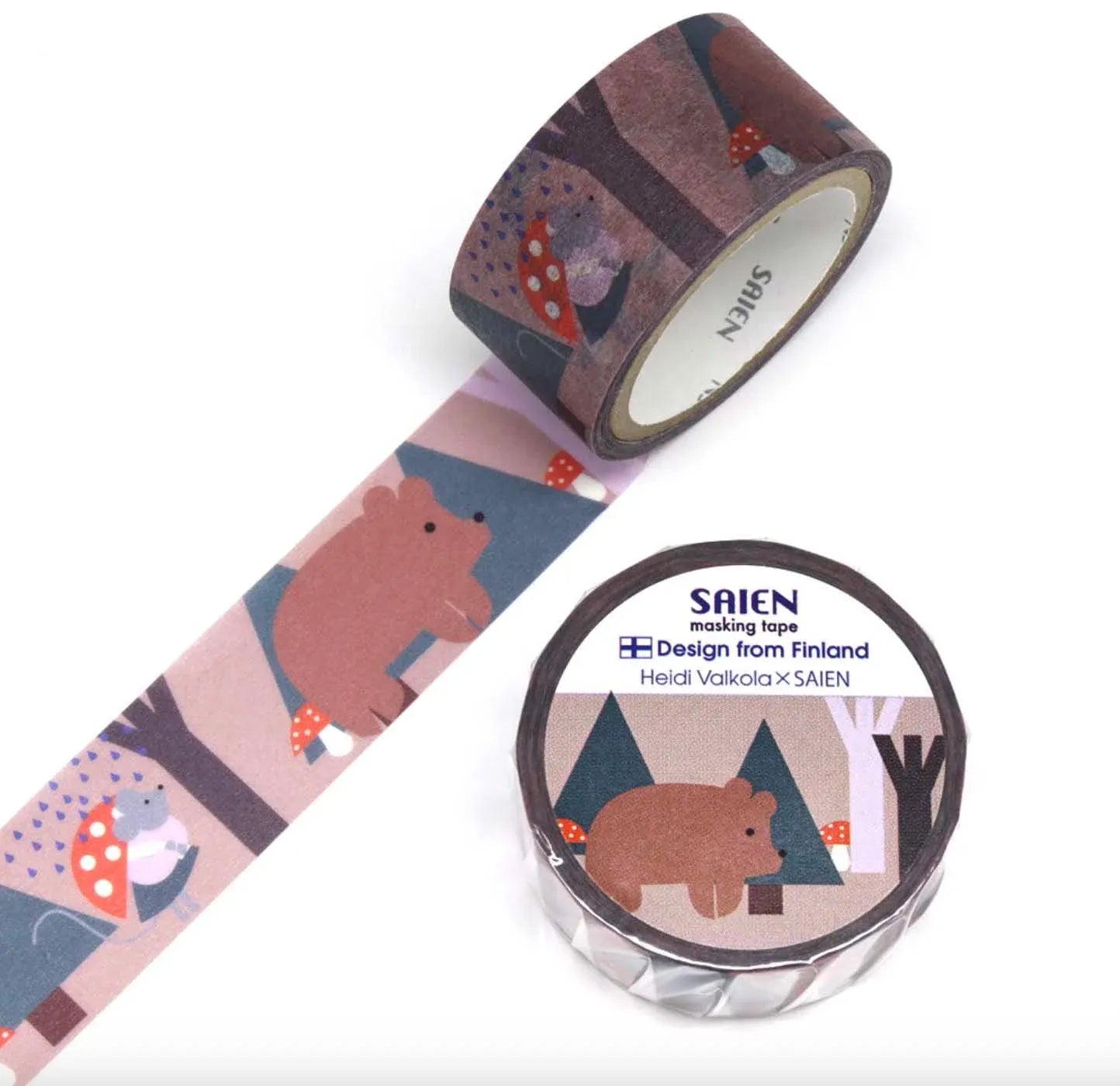 Forrest Bear Washi Tape - Heidi Valkola x SAIEN