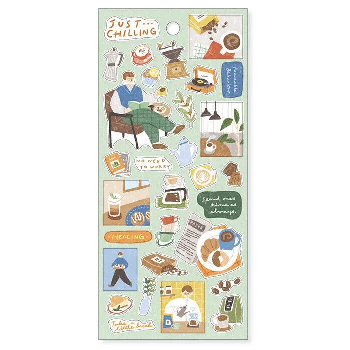 Cafe Coffee Time Sticker Sheet
