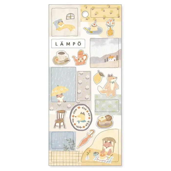 Fox & A Cozy Rainy Day Sticker Sheet