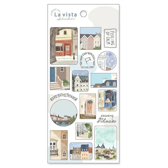 Vintage City Scenes Sticker Sheet