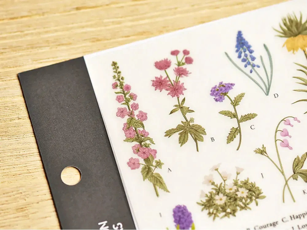 Flower Encyclopedia Print-On Sticker Sheet (127)