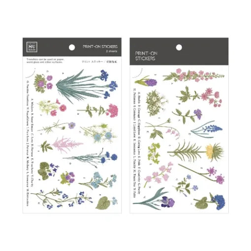 Flower Encyclopedia Print-On Sticker Sheet (127)