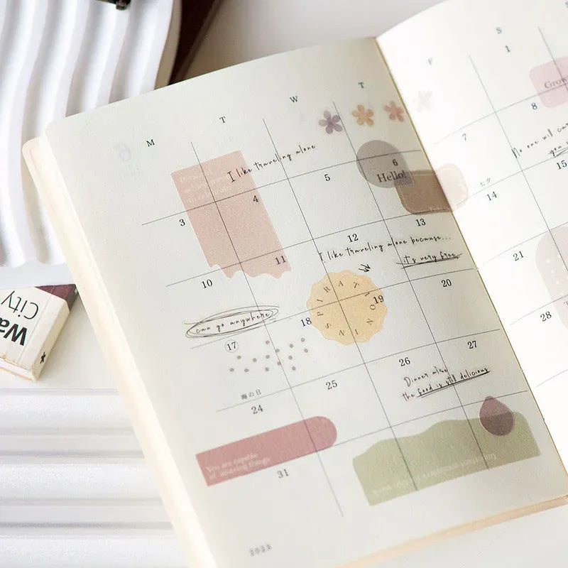 Multicoloured Labels Die-Cut Washi Tape Booklet