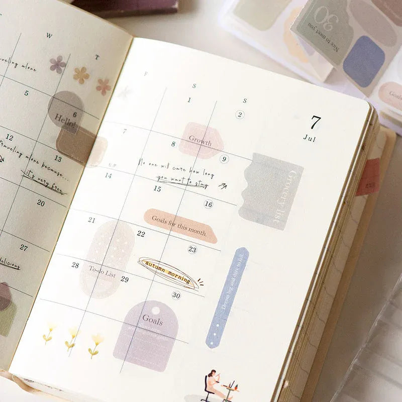 Multi-coloured Labels Die-Cut Washi Tape Booklet