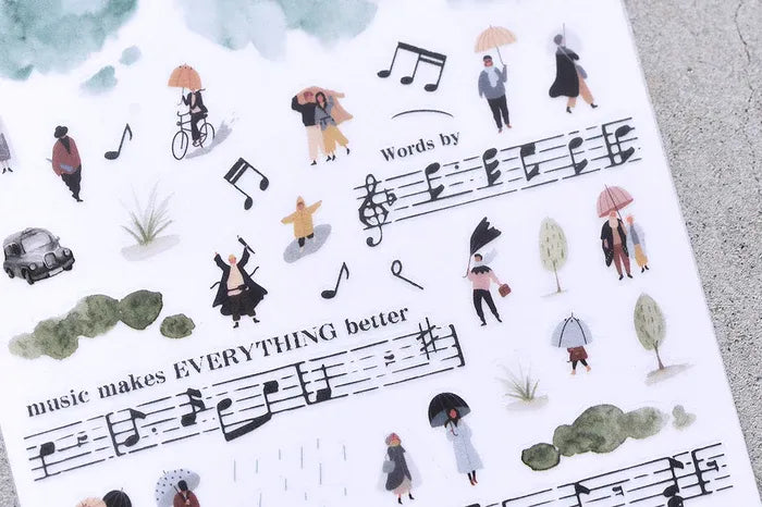 Rainy Day Music Print-On Sticker Sheet (78)