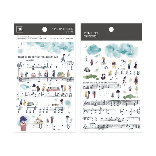 Rainy Day Music Print-On Sticker Sheet (78)