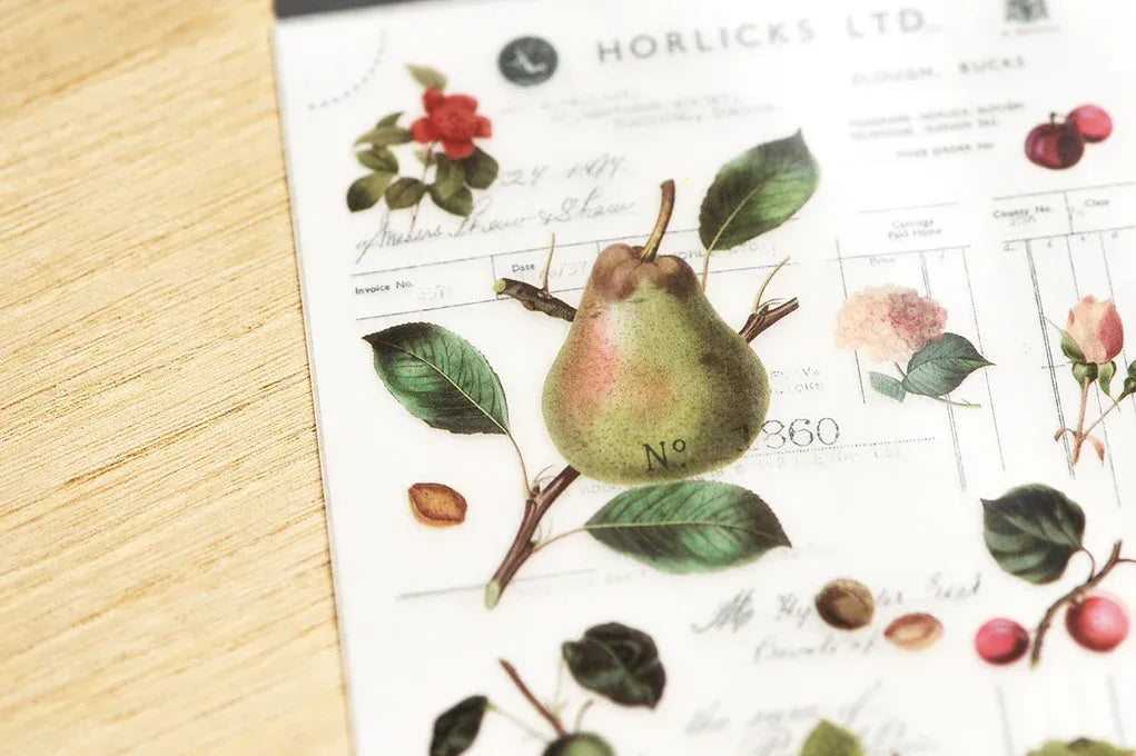 Vintage Fruit Illustrations Print-On Sticker Sheet (126)