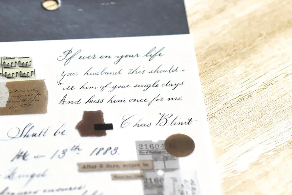 Vintage Script & Collage Print-On Sticker Sheet (162)