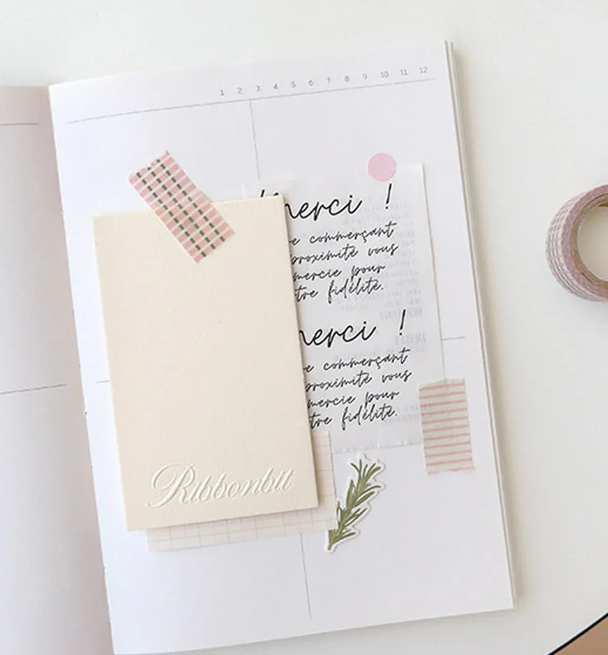 Pink Stripes & Check Pattern Washi Tape
