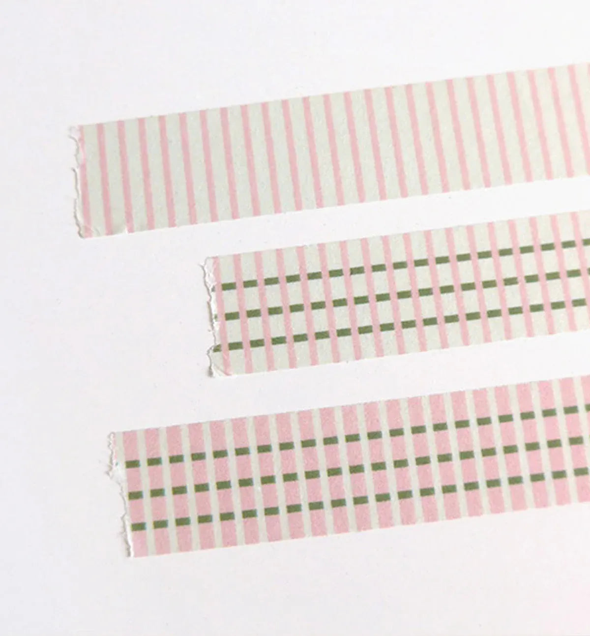 Pink Stripes & Check Pattern Washi Tape