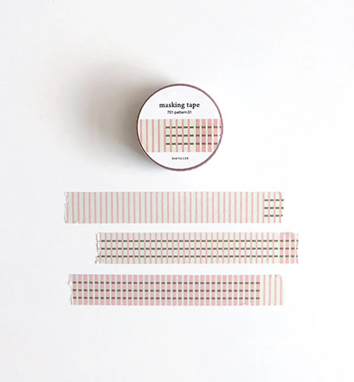 Pink Stripes & Check Pattern Washi Tape