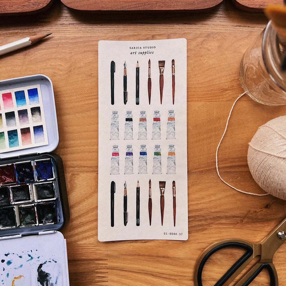 Art Supplies Sticker Sheet
