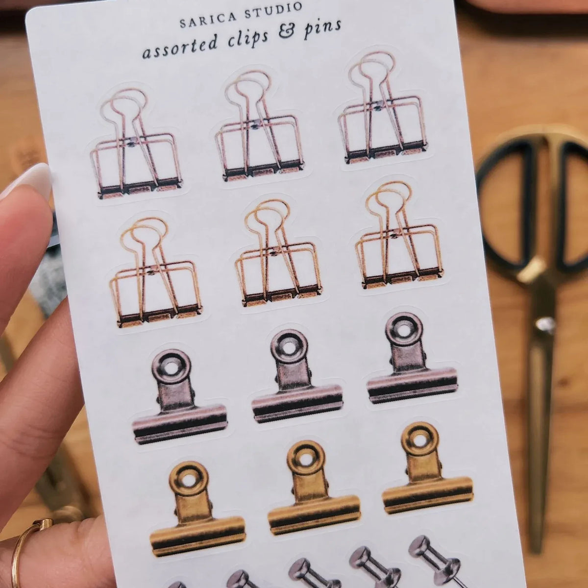 Assorted Clips & Pins Sticker Sheet