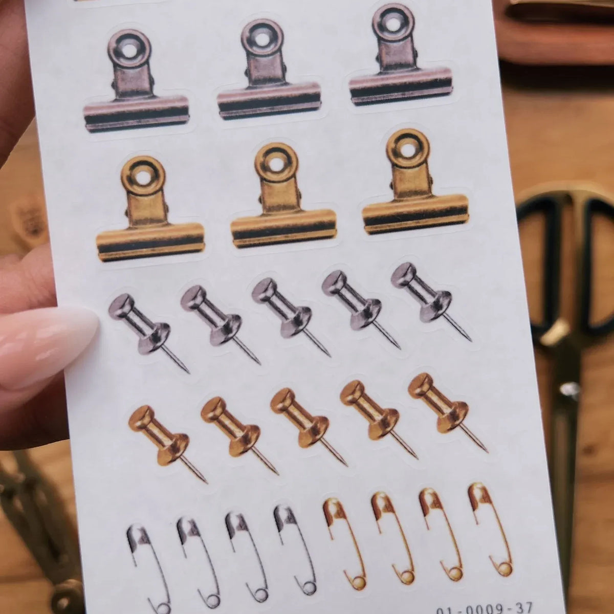 Assorted Clips & Pins Sticker Sheet