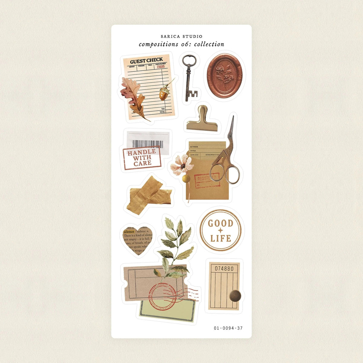 Compositions 06 Collection vintage sticker sheet by Sarica Studio