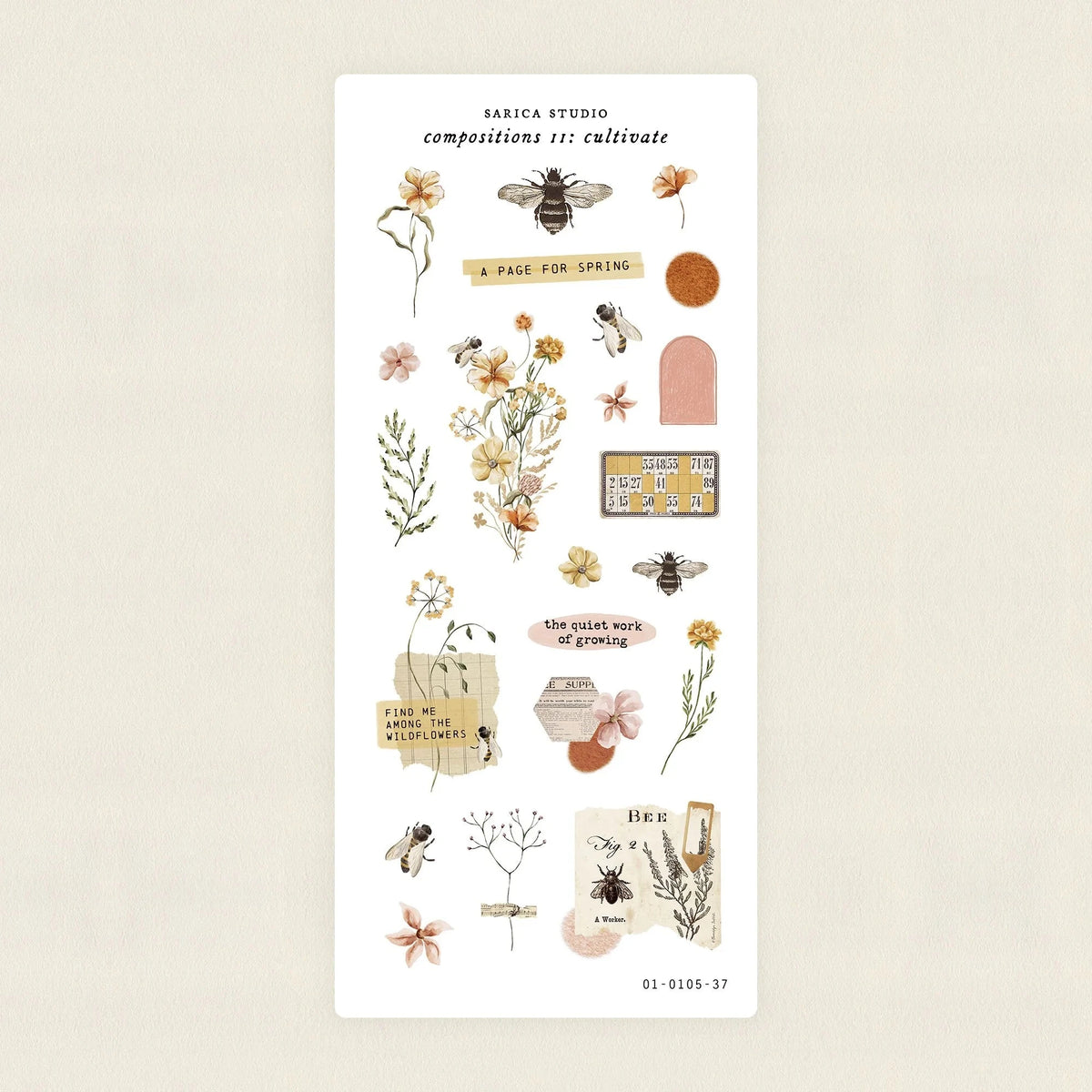 Compositions 11 Cultivate floral sticker sheet by Sarica Studio