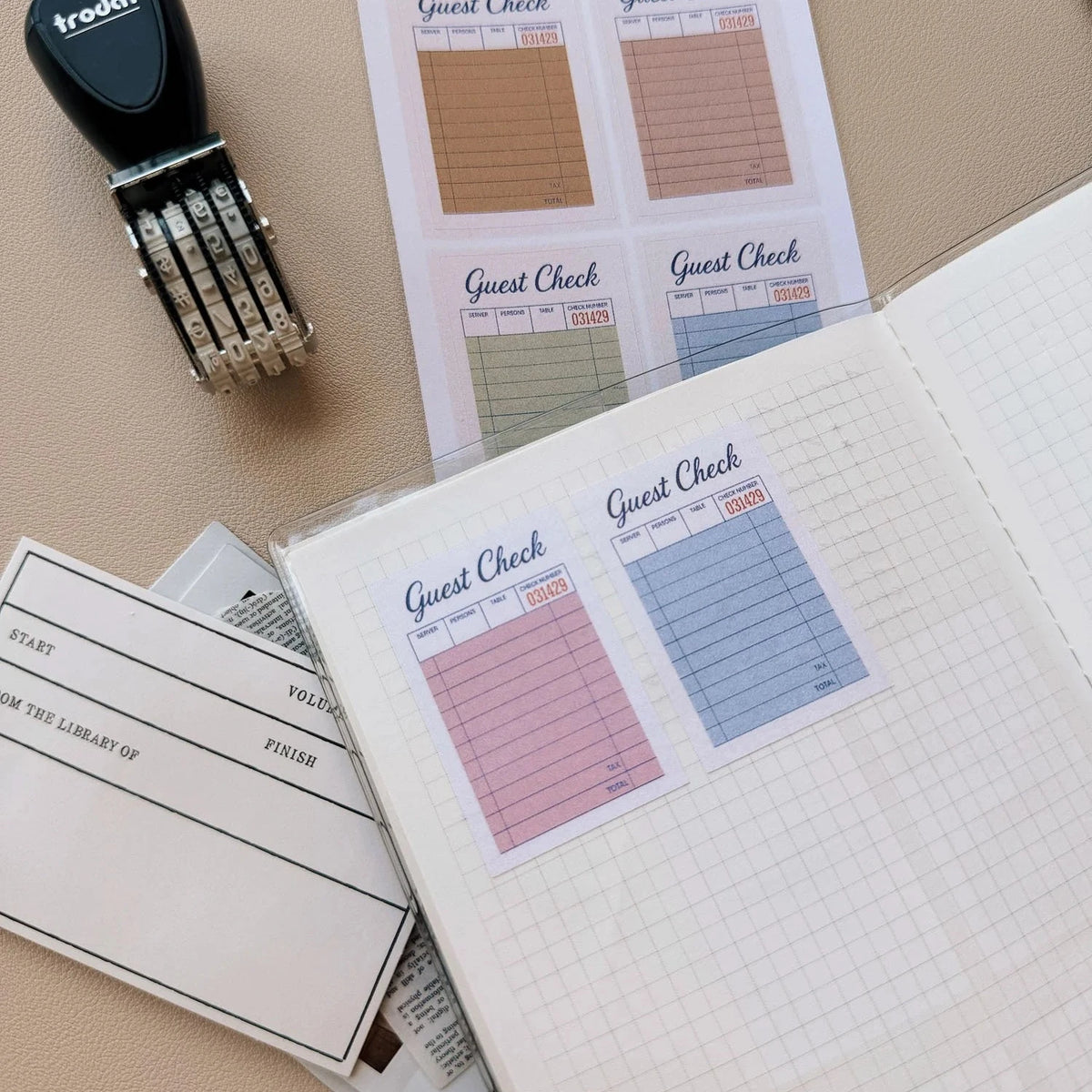 Retro Guest Checks Sticker Sheet