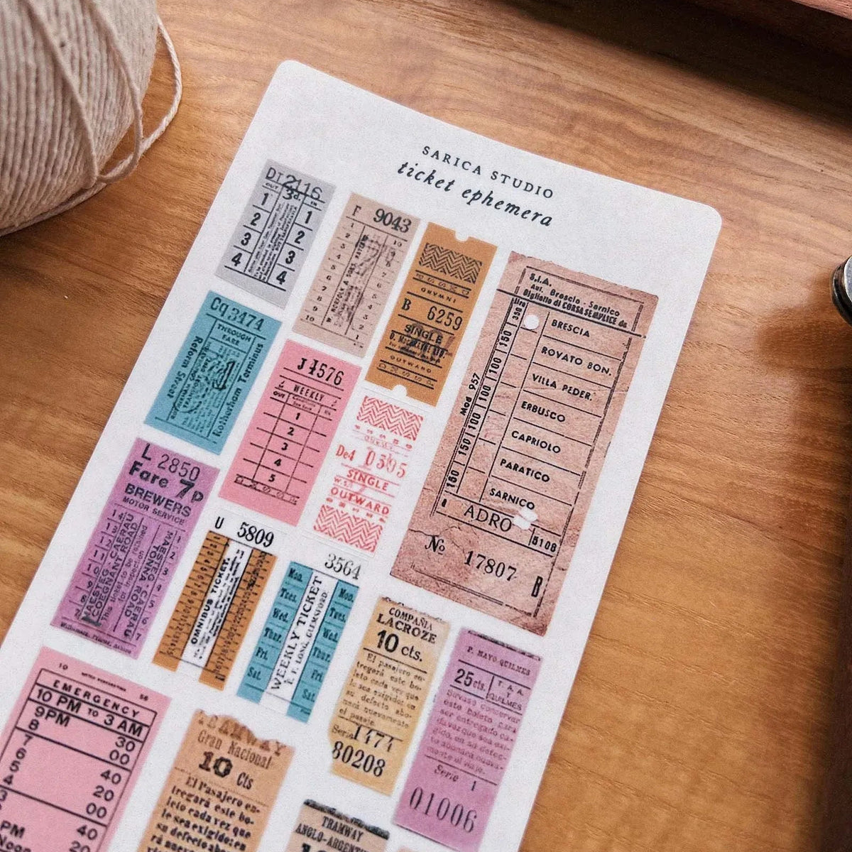 Ticket Ephemera Sticker Sheet