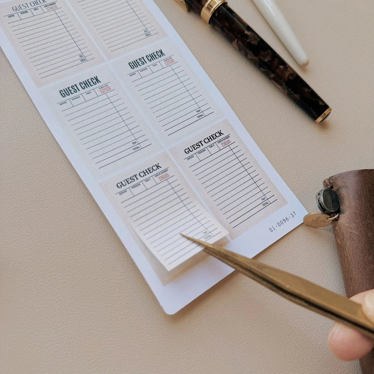 Vintage Guest Checks Sticker Sheet