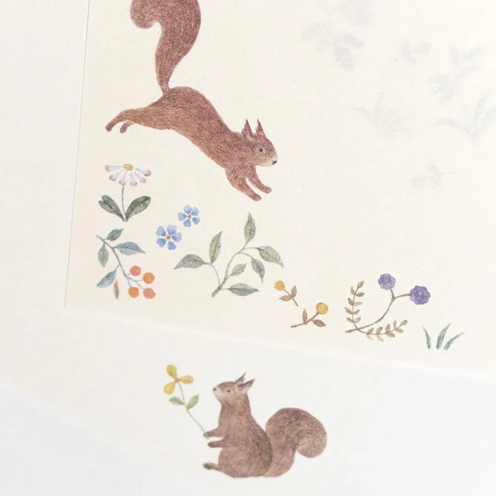 Squirrel and Flower Memo Note Pad
