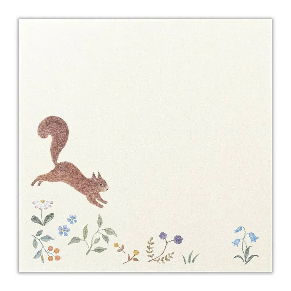 Squirrel and Flower Memo Note Pad