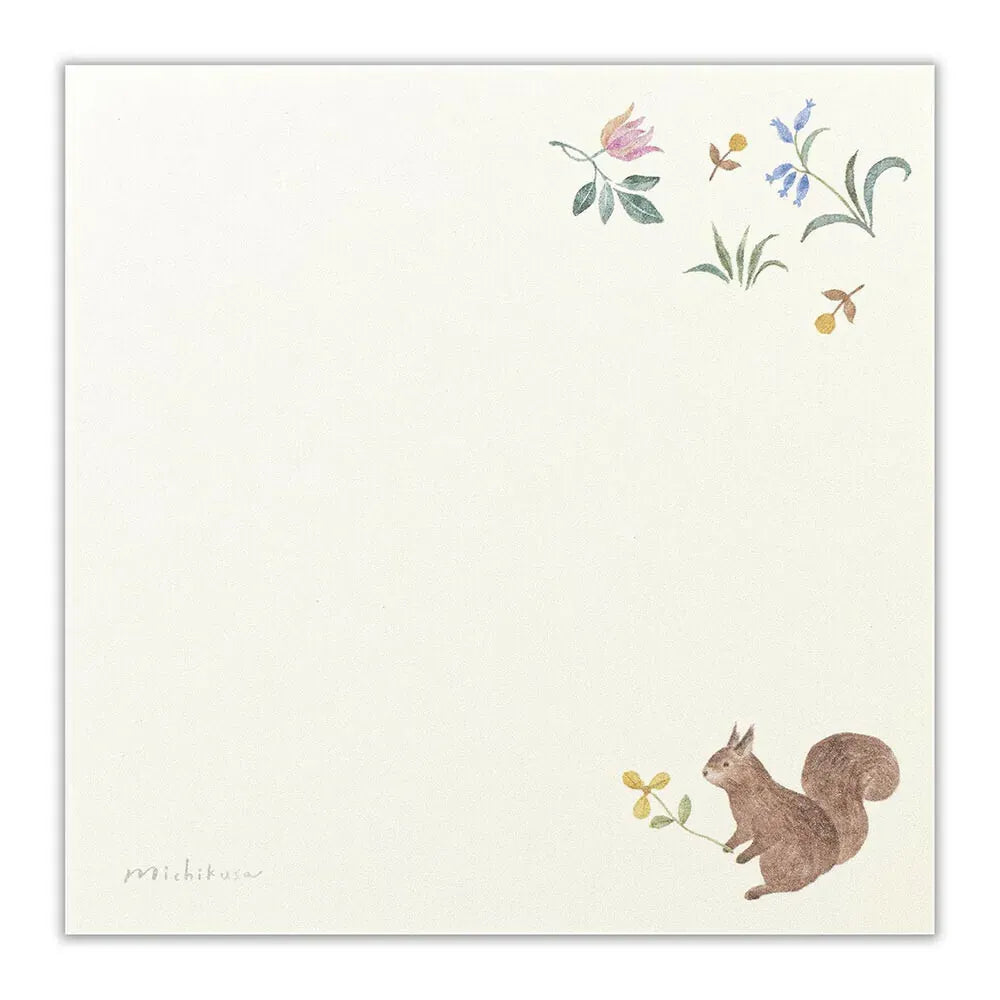Squirrel and Flower Memo Note Pad