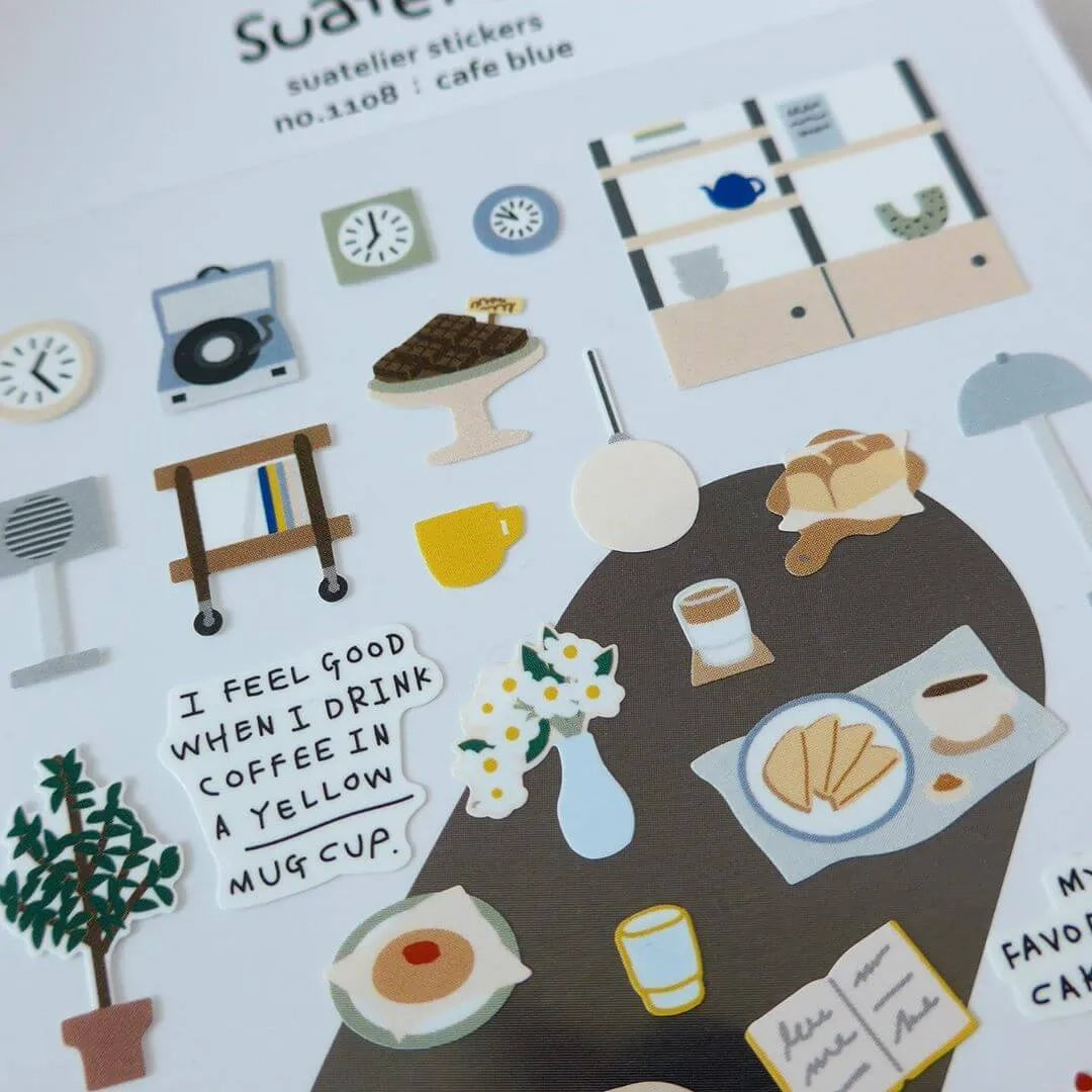 Blue Cafe Interiors Sticker Sheet
