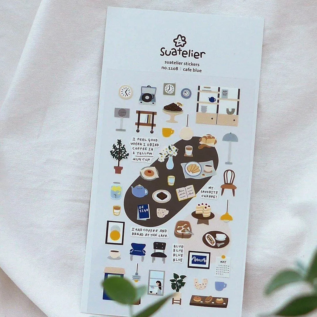 Blue Cafe Interiors Sticker Sheet