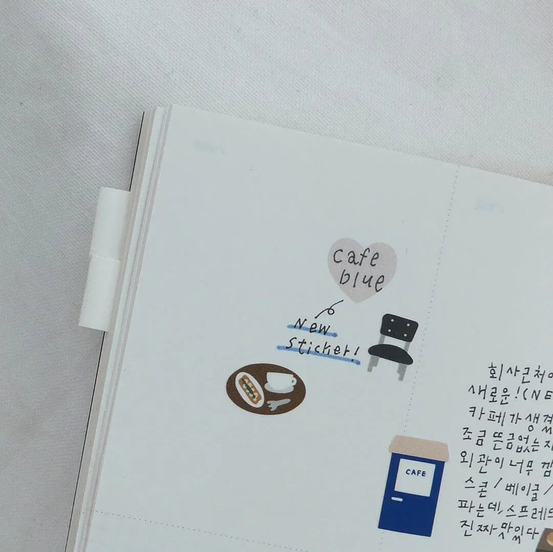 Blue Cafe Interiors Sticker Sheet