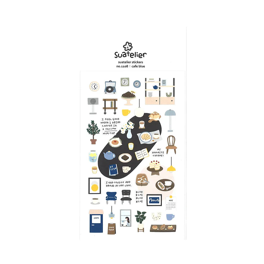 Blue Cafe Interiors Sticker Sheet