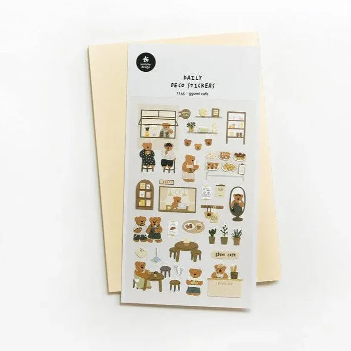 Ggumi Bears Cafe Sticker Sheet