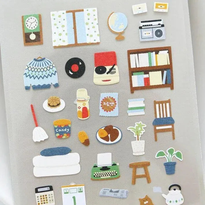 Grandpa's Room Vintage Objects Sticker Sheet